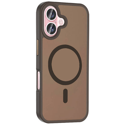 Apple iPhone 16 Kılıf Magsafe Şarj Özellikli Mat Arka Yüzey Zore Sio Kapak Rose Gold