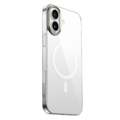 Apple iPhone 16 Kılıf Magsafe Şarj Özellikli Şeffaf Cam Arka Yüzey Zore G-Glass Kapak Şeffaf