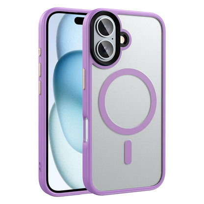 Apple iPhone 16 Kılıf Mat Arka Yüzey Wireless Şarj Özellikli Zore Flet Magsafe Kapak Pembe