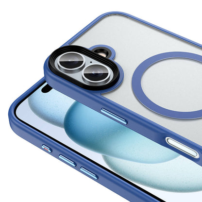 Apple iPhone 16 Kılıf Mat Arka Yüzey Wireless Şarj Özellikli Zore Flet Magsafe Kapak Siyah