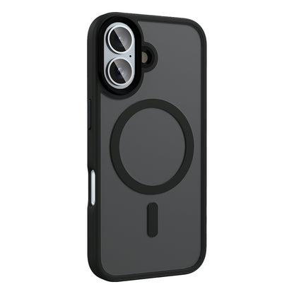 Apple iPhone 16 Kılıf Mat Arka Yüzey Wireless Şarj Özellikli Zore Flet Magsafe Kapak Mavi