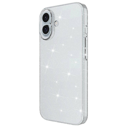 Apple iPhone 16 Kılıf Parlayan Simli Şeffaf Zore Redos Kapak Şeffaf