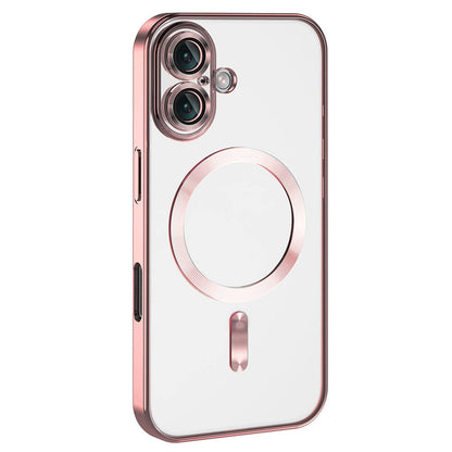 Apple iPhone 16 Plus Kılıf Kamera Korumalı Magsafe Wireless Şarj Özellikli Zore Demre Kapak Rose Gold