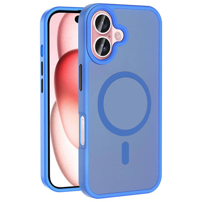 Apple iPhone 16 Plus Kılıf Magsafe Şarj Özellikli Mat Arka Yüzey Zore Sio Kapak Rose Brown