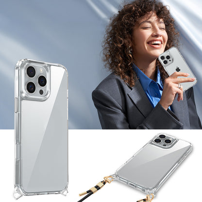 Apple iPhone 16 Pro Kılıf Airbagli Takılabilir Askı Aparatlı Zore Snap Silikon Kapak Şeffaf