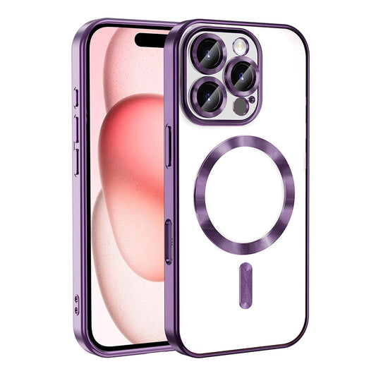 Apple iPhone 16 Pro Kılıf Kamera Korumalı Magsafe Wireless Şarj Özellikli Zore Demre Kapak Derin Mor