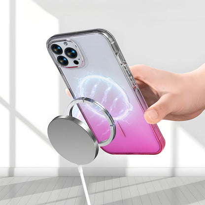 Apple iPhone 16 Pro Kılıf M-Safe Şarj Özellikli Zore Septik Silikon Kapak Turuncu