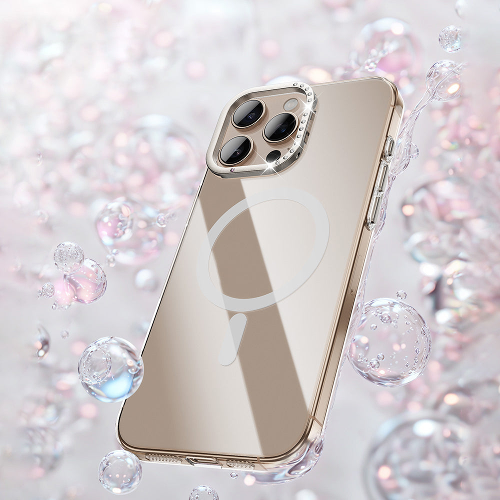 Apple iPhone 16 Pro Kılıf Magsafe Şarj Özellikli Kamera Standlı Zore Estop Kapak Gold