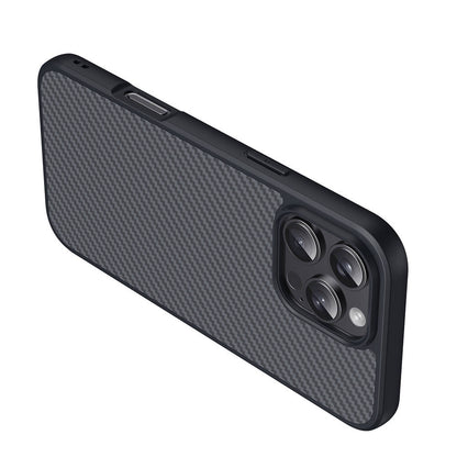 Apple iPhone 16 Pro Kılıf Magsafe Şarj Özellikli Karbon Fiber Tasarımlı Zore Elnino Kapak Siyah