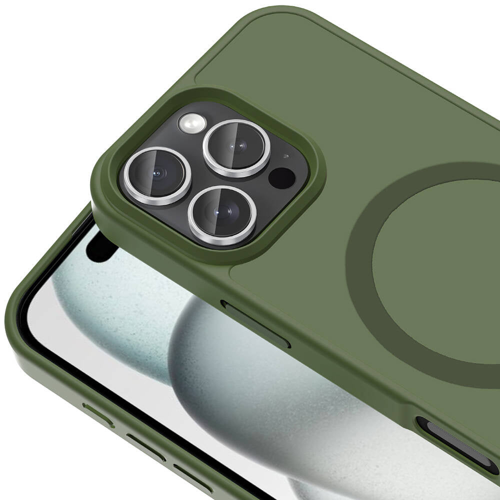 Apple iPhone 16 Pro Kılıf Magsafe Şarj Özellikli Mat Arka Yüzey Zore Sio Kapak Rose Brown