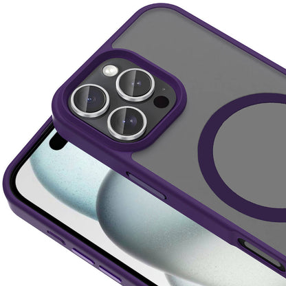 Apple iPhone 16 Pro Kılıf Magsafe Şarj Özellikli Mat Arka Yüzey Zore Sio Kapak Lila