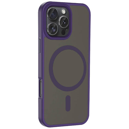 Apple iPhone 16 Pro Kılıf Magsafe Şarj Özellikli Mat Arka Yüzey Zore Sio Kapak Rose Brown