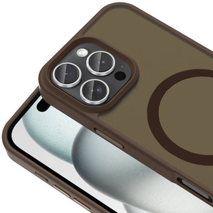 Apple iPhone 16 Pro Kılıf Magsafe Şarj Özellikli Mat Arka Yüzey Zore Sio Kapak Koyu Yeşil