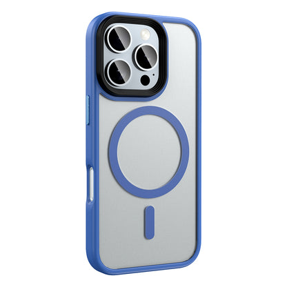 Apple iPhone 16 Pro Kılıf Mat Arka Yüzey Wireless Şarj Özellikli Zore Flet Magsafe Kapak Gümüş