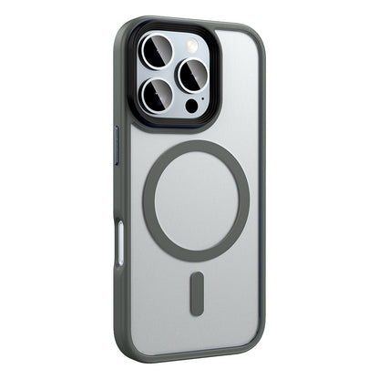Apple iPhone 16 Pro Kılıf Mat Arka Yüzey Wireless Şarj Özellikli Zore Flet Magsafe Kapak Desert Titanyum