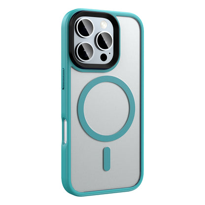 Apple iPhone 16 Pro Kılıf Mat Arka Yüzey Wireless Şarj Özellikli Zore Flet Magsafe Kapak Siyah