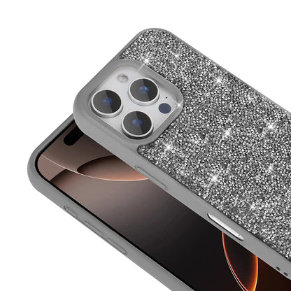 Apple iPhone 16 Pro Kılıf Parlak Taşlı Tasarım Zore Pırlanta Kapak Siyah