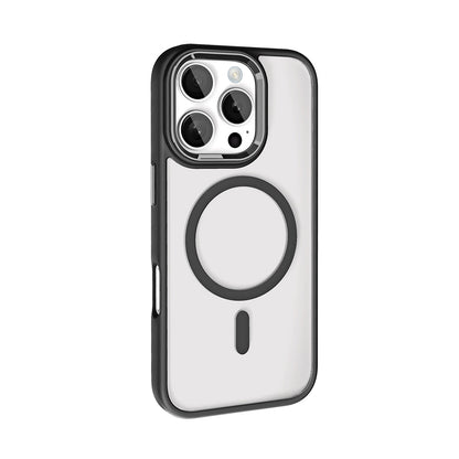 Apple iPhone 16 Pro Kılıf Wireless Şarj Özellikli Zore Krom Magsafe Silikon Kapak Gümüş