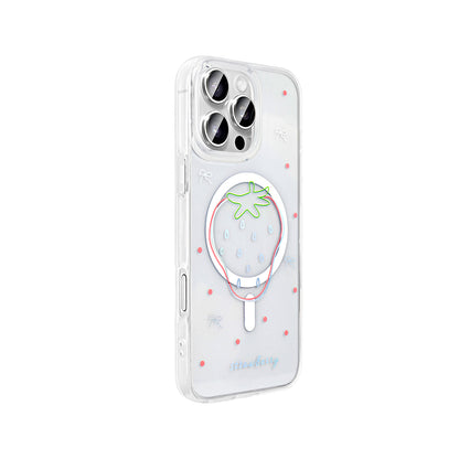 Apple iPhone 16 Pro Max Kılıf M-Safe Şarj Özellikli Şeffaf Zore Folk Sert Kapak Sevimli Köpek