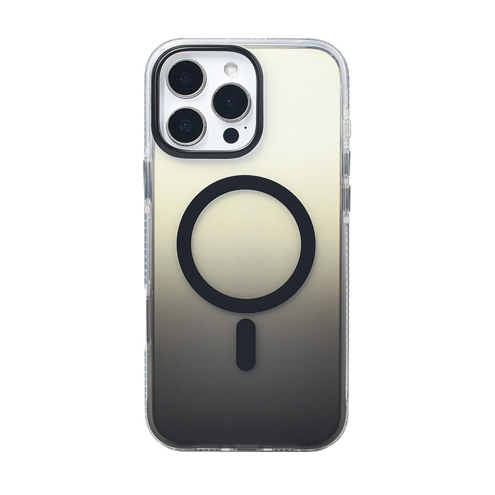 Apple iPhone 16 Pro Max Kılıf M-safe Şarj Özellikli Transparan Renk Geçişli Zore Toros Kapak Gold