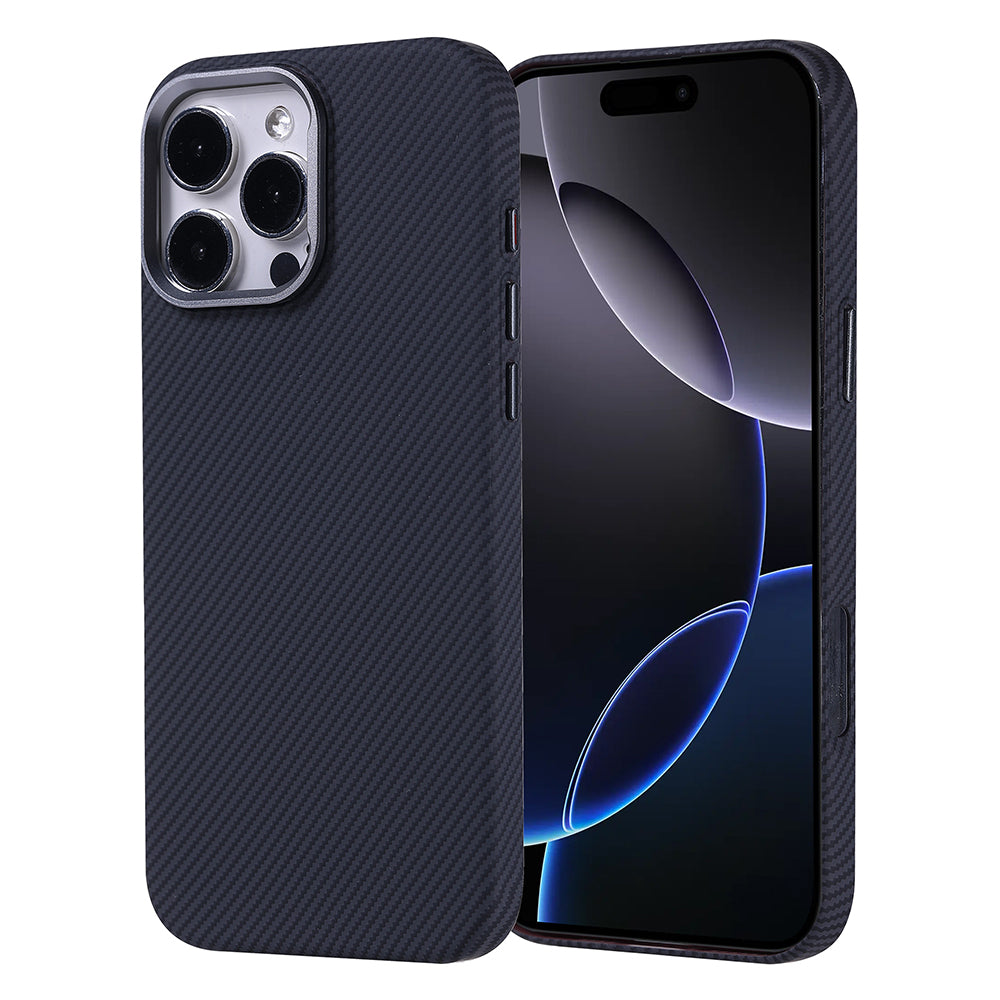 Apple iPhone 16 Pro Max Kılıf Magsafe Şarj Özellikli Karbon Fiber Görünümlü Zore Nekst Kapak Yeşil