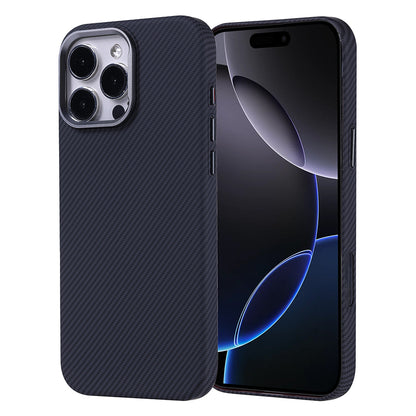 Apple iPhone 16 Pro Max Kılıf Magsafe Şarj Özellikli Karbon Fiber Görünümlü Zore Nekst Kapak Yeşil