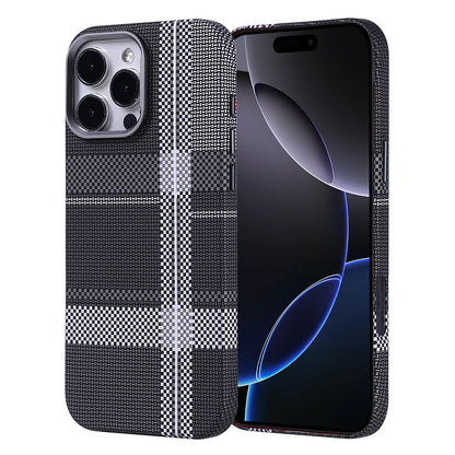 Apple iPhone 16 Pro Max Kılıf Magsafe Şarj Özellikli Karbon Fiber Görünümlü Zore Nekst Kapak Gri-Siyah