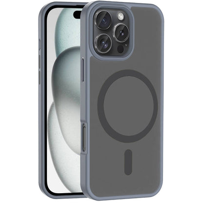 Apple iPhone 16 Pro Max Kılıf Magsafe Şarj Özellikli Mat Arka Yüzey Zore Sio Kapak Rose Gold