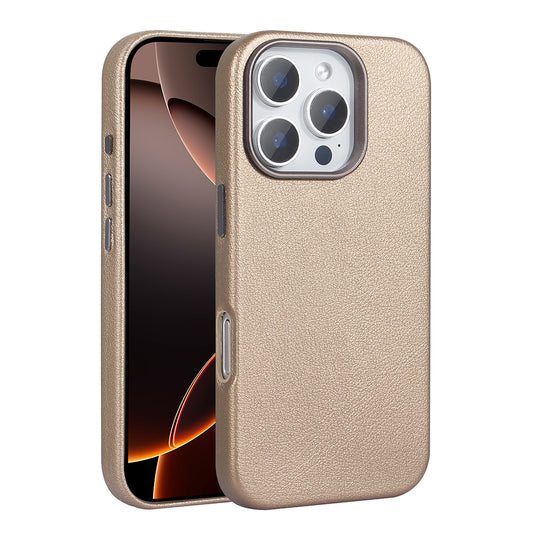 Apple iPhone 16 Pro Max Kılıf Magsafe Şarj Özellikli PU Deri Zore Adora Kapak Desert Titanyum