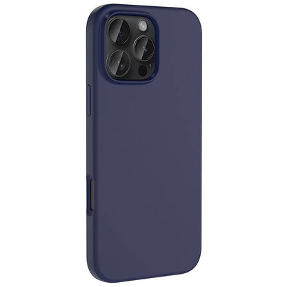 Apple iPhone 16 Pro Max Kılıf Magsafe Şarj Özellikli Sıvı Teknolojili Silinebilir Sert Zore Kivi Kapak Lacivert