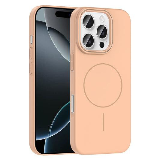 Apple iPhone 16 Pro Max Kılıf Magsafe Şarj Özellikli Zore Ruby Sert Kapak Desert Titanyum