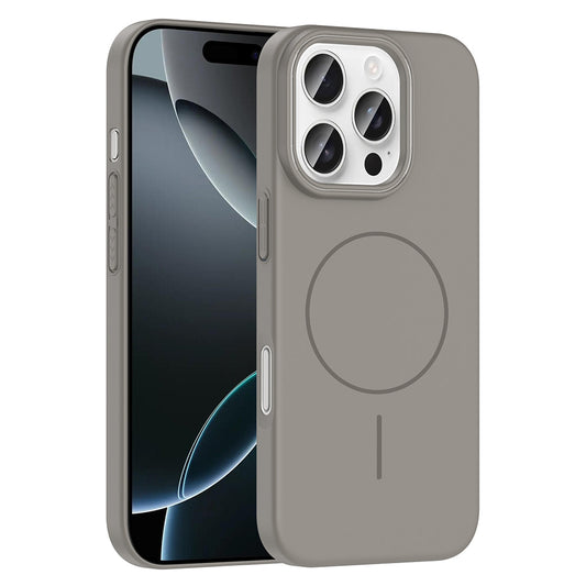 Apple iPhone 16 Pro Max Kılıf Magsafe Şarj Özellikli Zore Ruby Sert Kapak Gri