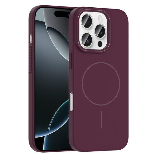 Apple iPhone 16 Pro Max Kılıf Magsafe Şarj Özellikli Zore Ruby Sert Kapak Mürdüm