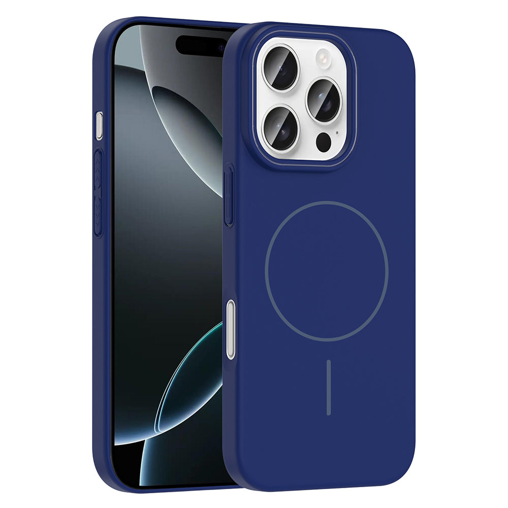 Apple iPhone 16 Pro Max Kılıf Magsafe Şarj Özellikli Zore Ruby Sert Kapak Lacivert