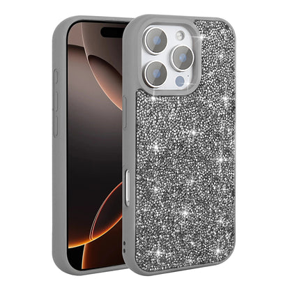 Apple iPhone 16 Pro Max Kılıf Parlak Taşlı Tasarım Zore Pırlanta Kapak Gri