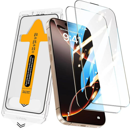 Apple iPhone 16 Pro Max Zore 3D Mobi HD Temperli Cam Ekran Koruyucu + Kolay Uygulama Aparatı Şeffaf