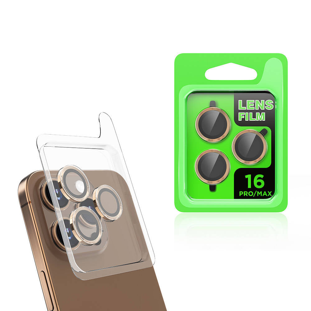 Apple iPhone 16 Pro Zore CL-07 Kamera Lens Koruyucu Desert Titanyum