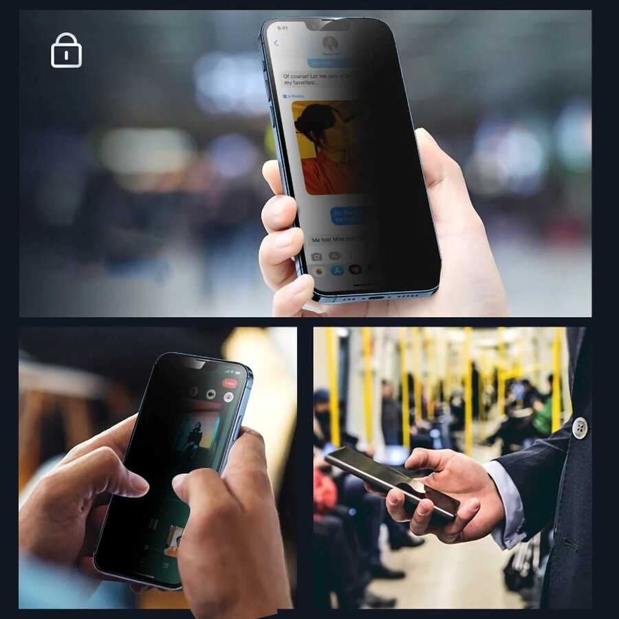 Apple iPhone 16E Davin 5D Privacy Cam Ekran Koruyucu Siyah