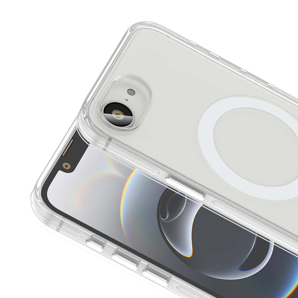 Apple iPhone 16E Kılıf Magsafe Şarj Özellikli Kamera Korumalı Zore Kripto Kapak Şeffaf
