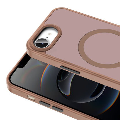 Apple iPhone 16E Kılıf M-safe Şarj Özellikli Mat Arka Yüzey Zore Sio Kapak Kahverengi