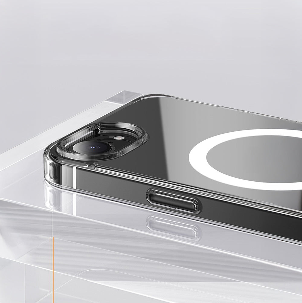 Apple iPhone 16E Kılıf Magsafe Şarj Özellikli Şeffaf Sert PC Zore Embos Kapak Şeffaf