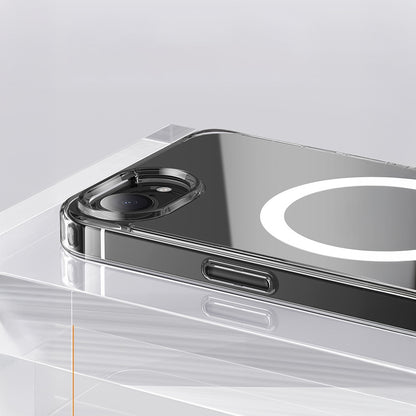 Apple iPhone 16E Kılıf Magsafe Şarj Özellikli Şeffaf Sert PC Zore Embos Kapak Şeffaf