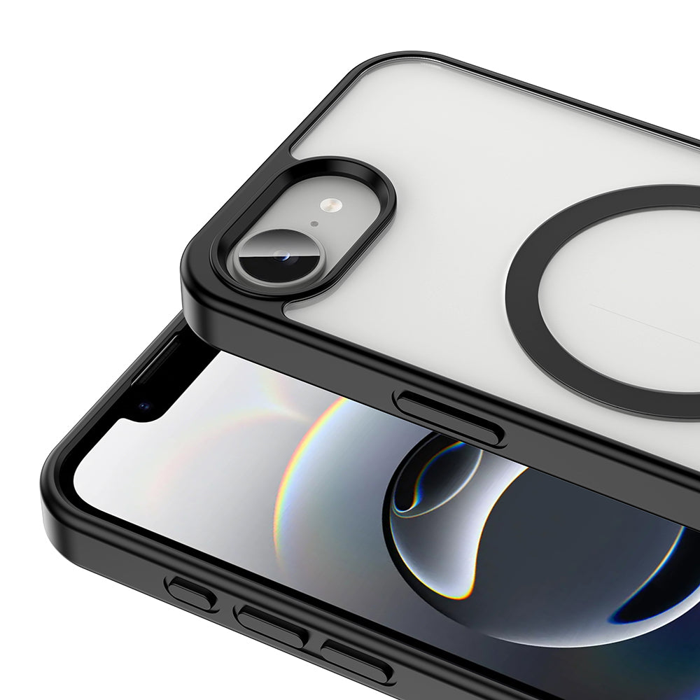 Apple iPhone 16E Kılıf Magsafe Wireless Şarj Özellikli Silikon Zore Ege Kapak Siyah