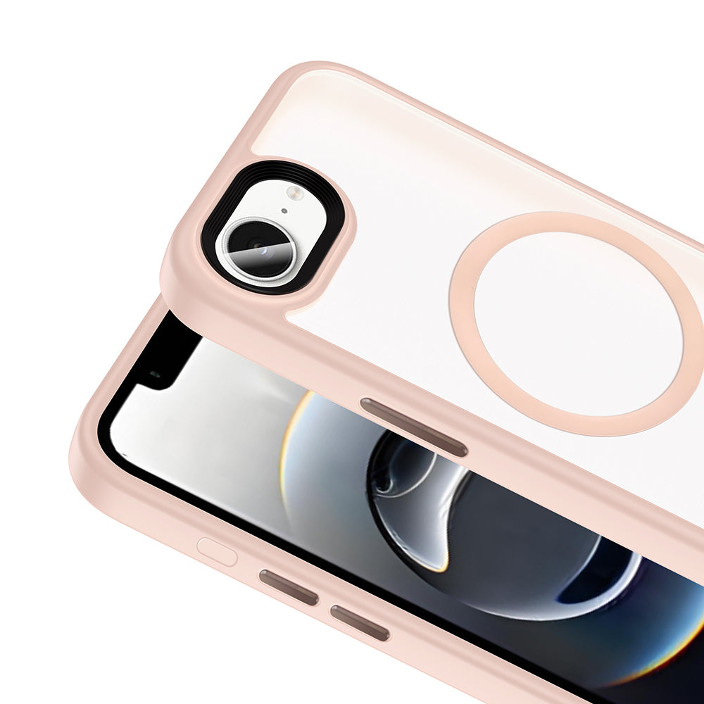 Apple iPhone 16E Kılıf Mat Arka Yüzey Wireless Şarj Özellikli Zore Flet Magsafe Kapak Titanyum-Gri