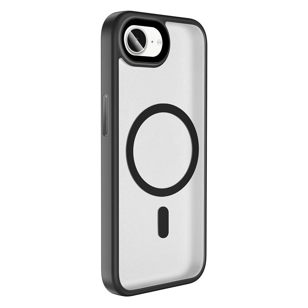 Apple iPhone 16E Kılıf Mat Arka Yüzey Wireless Şarj Özellikli Zore Flet Magsafe Kapak Titanyum-Gri
