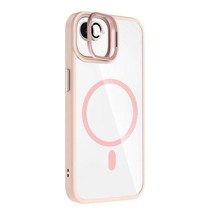 Apple iPhone 16E Kılıf Standlı ve Kamera Lens Hediyeli M-Safe Şarj Özellikli Zore Etro Kapak Desert Titanyum