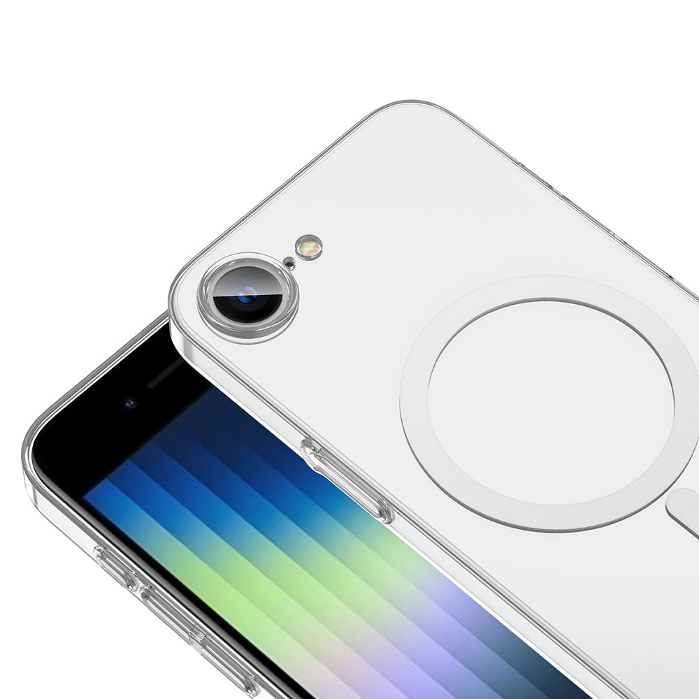 Apple iPhone 16E Kılıf Zore Magsafe Şarj Özellikli Şeffaf Kamera Çerçeveli Porto Kapak Şeffaf