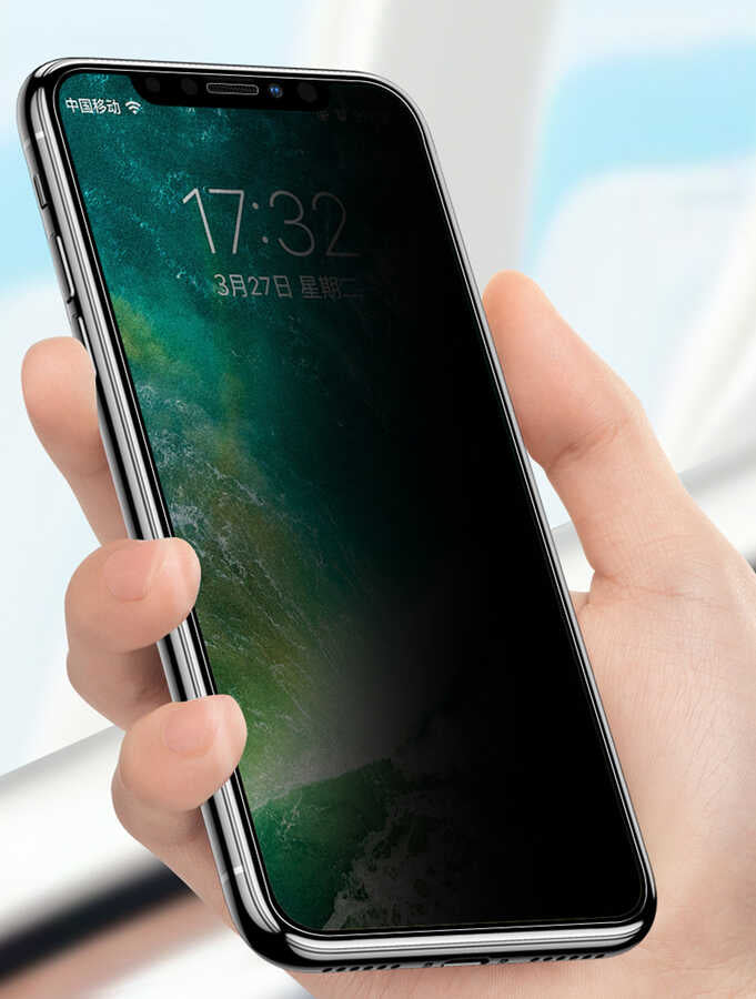 Apple iPhone 16E Zore Anti-Dust Privacy Temperli Ekran Koruyucu Siyah