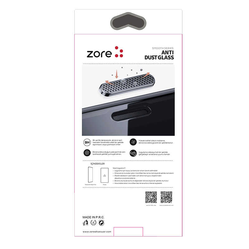 Apple iPhone 16E Zore Anti-Dust Temperli Ekran Koruyucu Siyah