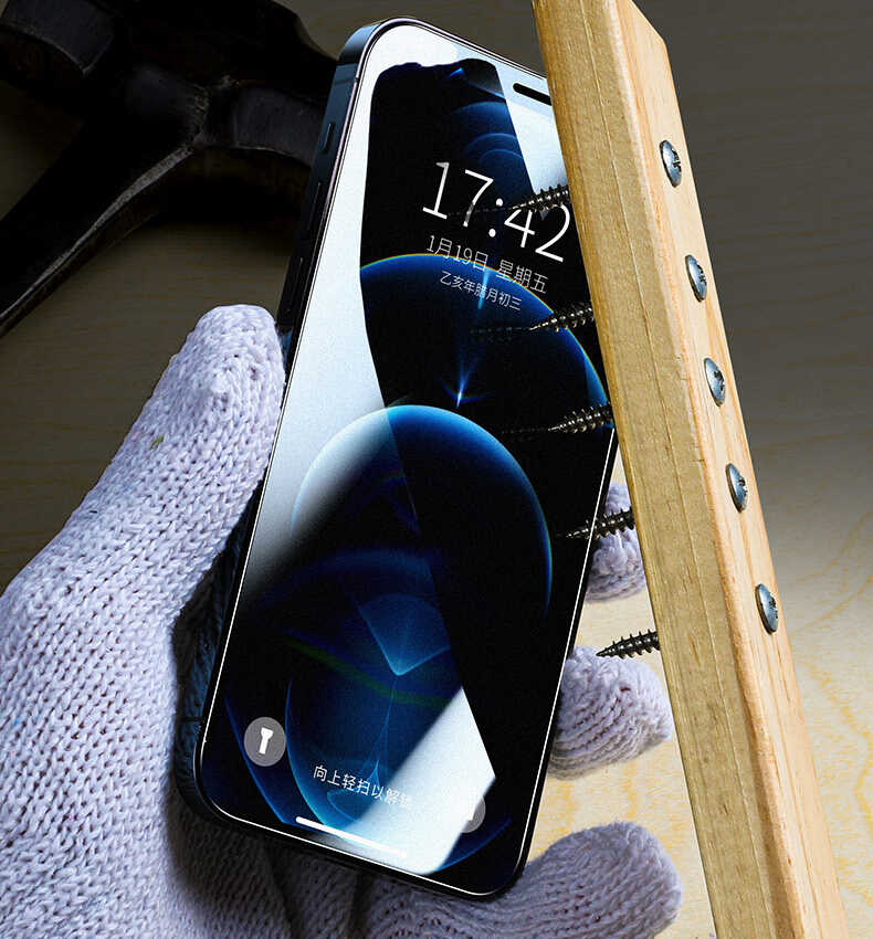 Apple iPhone 16E Zore Fit Hard Mat Privacy Cam Ekran Koruyucu Siyah